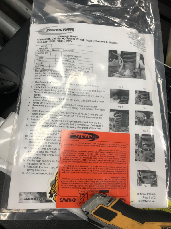 Photo 1 of Daystar, Ford F250 2" Leveling Kit with front and rear shocks, fits F250/350/450/550 1999 to 2017 2WD, all transmissions, all cabs KF09050BK, Made in America, Black