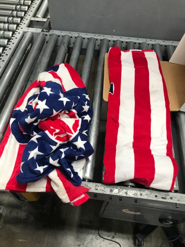 Photo 2 of 2 PART BEACH TOWEL Seat Armour Part Compatible with Jeep - Towel2Go Seat Cover with Jeep American Flag Logo Red White Blue - 100percent Cotton, T2G100RWBJ