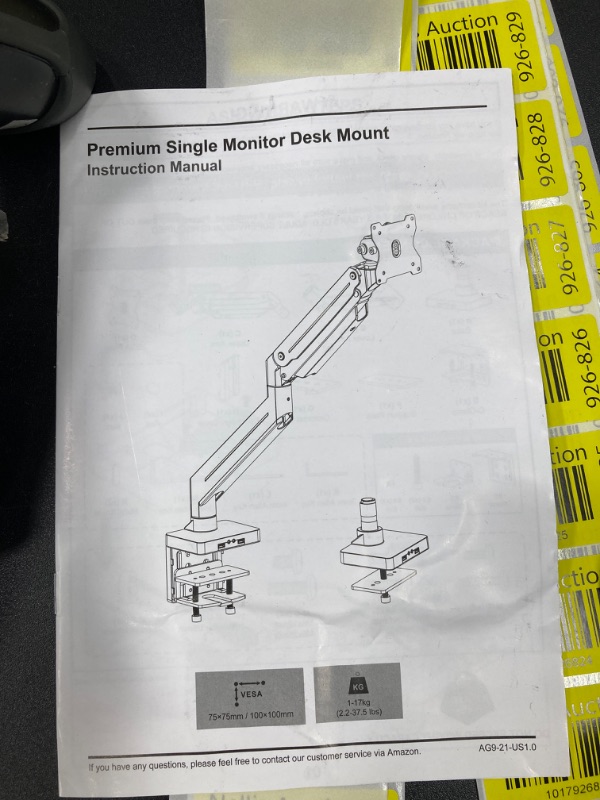 Photo 4 of SIIG Single Monitor Desk Mount, 17" to 43", Heavy-Duty Premium Gas Spring, Fits Flat/Curved/Ultrawide Monitor, Load 33 lbs Max, VESA 75x75 100x100, 200x200, C-Clamp and Grommet Base (CE-MT2Z11-S1)