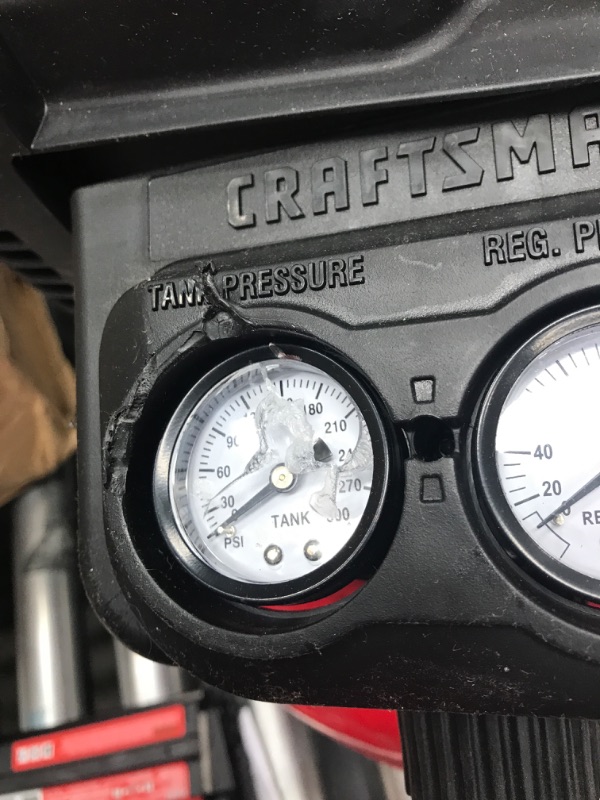 Photo 4 of *MISSING HOSE* MINOR DAMAGE TO GAUGE*  CRAFTSMAN Air Compressor Combo Kit, 1 Tool (CMEC1KIT18)
