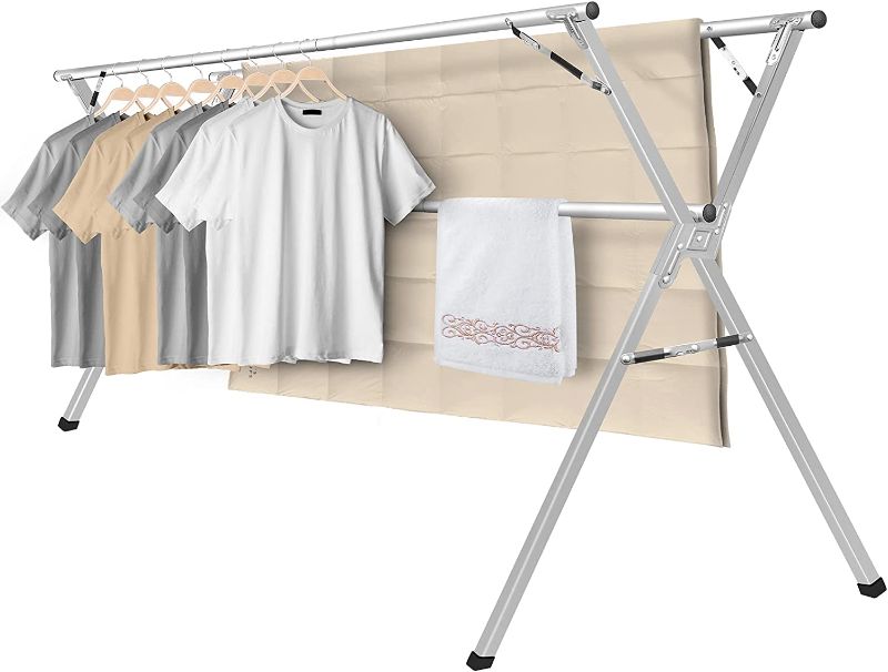 Photo 1 of 
Sillars Clothes Drying Rack, 94.5 inches Laundry Drying Rack Clothing Foldable & Collapsible Stainless Steel Heavy Duty Clothing Drying Rack with...
Size:94.5"