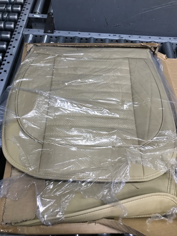 Photo 2 of AOOG Leather Car Seat Covers, Leatherette Automotive Seat Covers for Cars SUV Pick-up Truck, Non-Slip Vehicle Car Seat Covers Universal Fit Set for Auto Interior Accessories, Front Pair, Beige Front Pair BEIGE