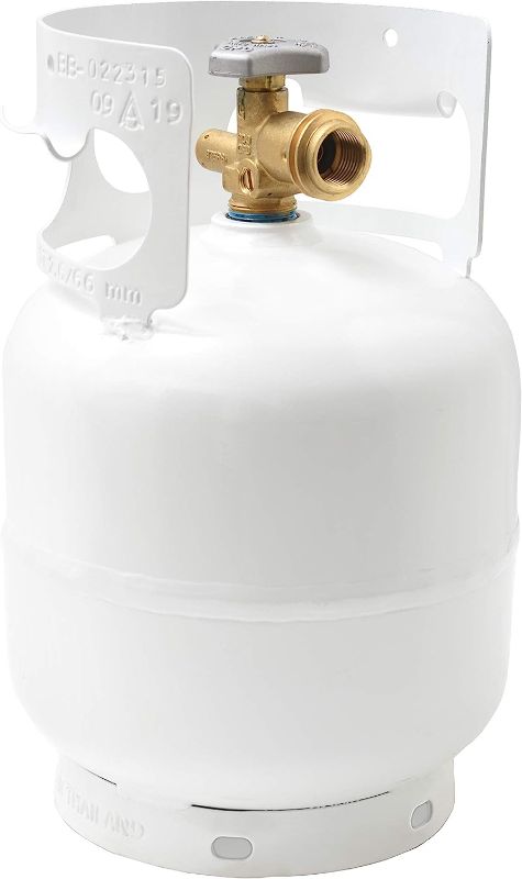 Photo 1 of **DAMAGED FILL PIECES**
FLAME KING YSN5LB 5 Pound Propane Tank Cylinder, Great For Portable Grills, Fire Pits, Heaters And Overlanding, White