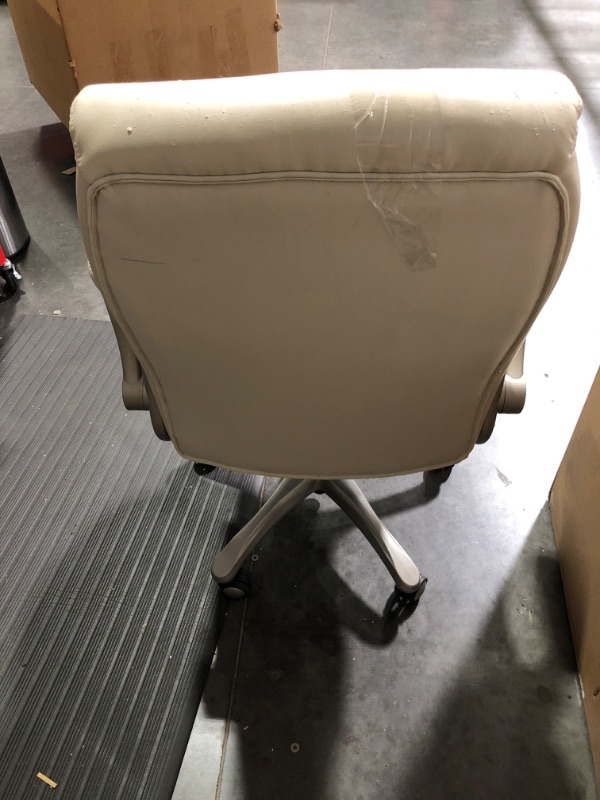 Photo 3 of (Major Damage) AmazonCommercial Ergonomic Executive Office Desk Chair  Cream Bonded Leather