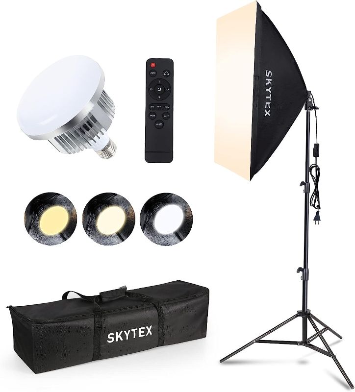 Photo 1 of Softbox Lighting Kit, skytex Continuous Photography Lighting Kit with 20x28in Soft Box | 85W 2700-6400K E27 LED Bulb, Photo Studio Lights Equipment for Camera Shooting, Video Recording…

