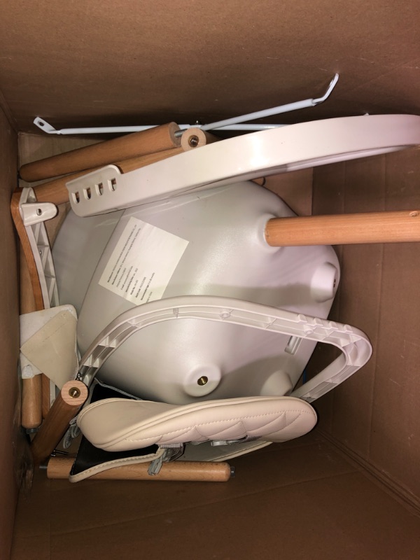 Photo 2 of **PARTS ONLY, MISSING LEG** 
3-in-1 Convertible Wooden High Chair, Baby High Chair with Adjustable Legs & Dishwasher Safe Tray, Cream Color