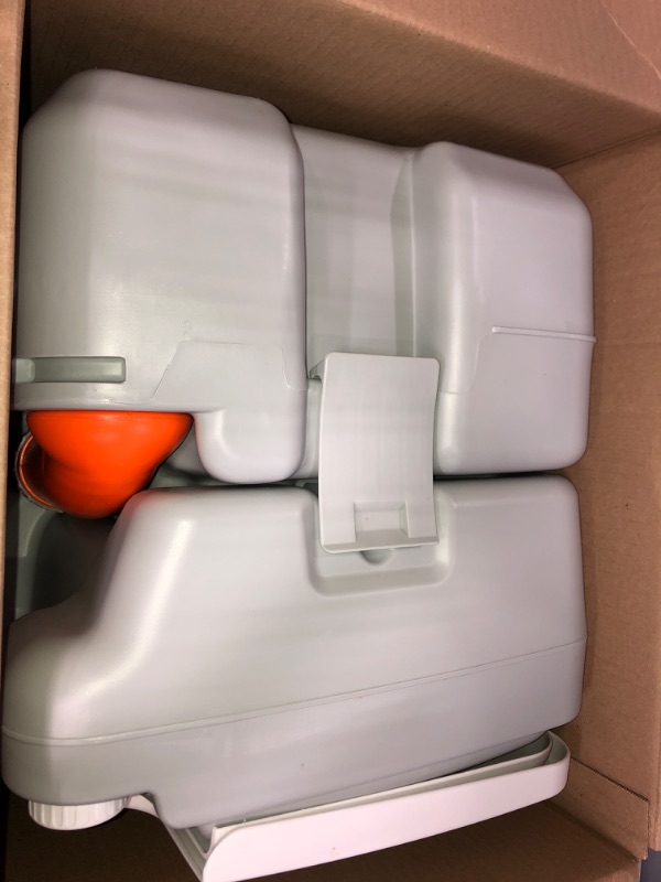Photo 3 of **item is bent**damaged**at the bottom**
SereneLife Portable Toilet with Carry Bag – Indoor Outdoor Toilet with CHH Piston Pump & Level Indicator