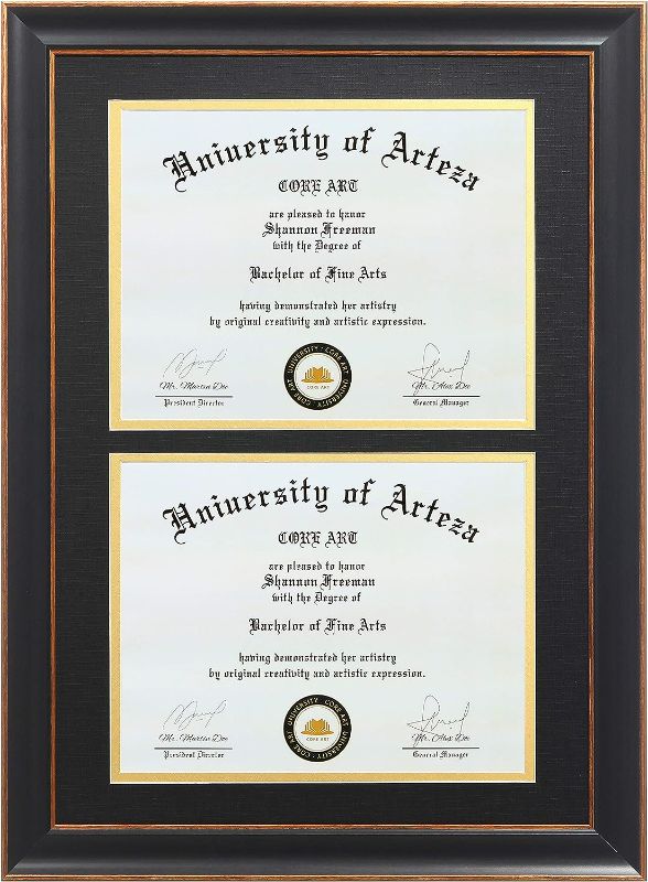 Photo 1 of * item damaged * crack on the glass *
CORE ART Double Diploma Frames 14x20 Fits Two 8.5x11 Inch Certificates