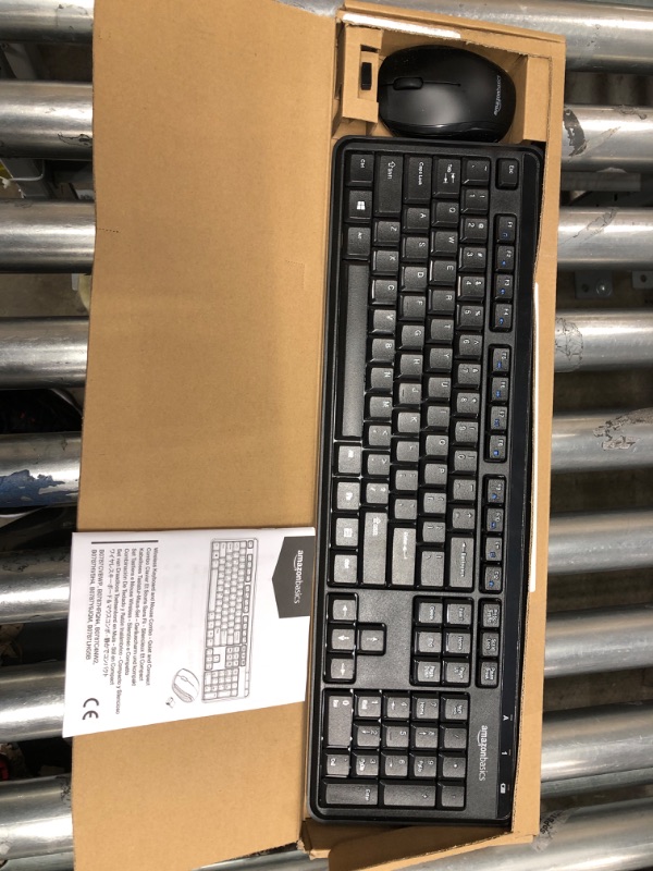 Photo 2 of Amazon Basics Wireless Computer Keyboard and Mouse Combo - Quiet and Compact - US Layout (QWERTY)