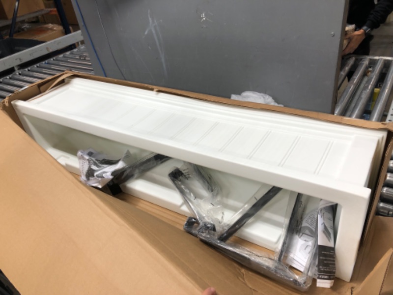 Photo 2 of **MISSING HARDWARE**
Mayne Cape Cod 4ft Window Box - White - 48in L x 11in W x 10.8in H - Polyethylene - Built-in Water Reservoir (4841-W) 4-Foot White