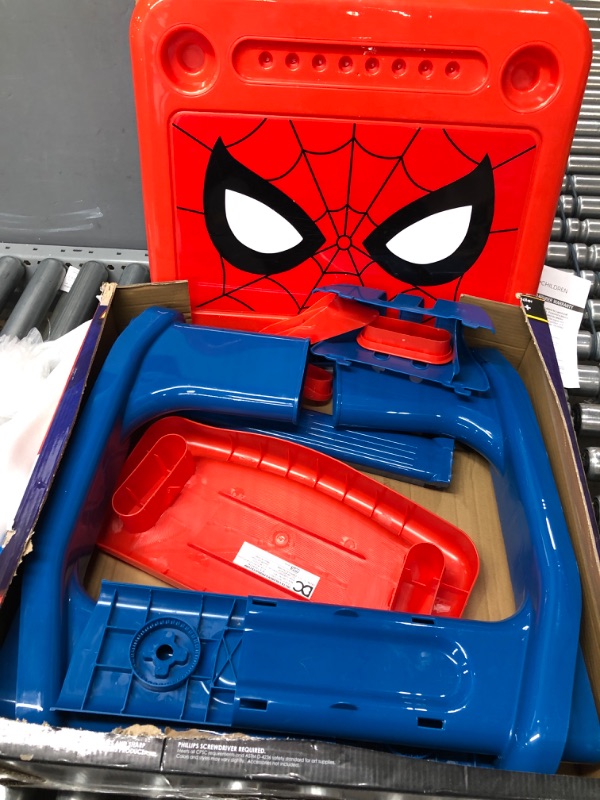 Photo 2 of **MISISNG  MARKERS**&
Spider-Man Draw and Play Desk by Delta Children – Includes 10 Markers and Coloring Book, Blue