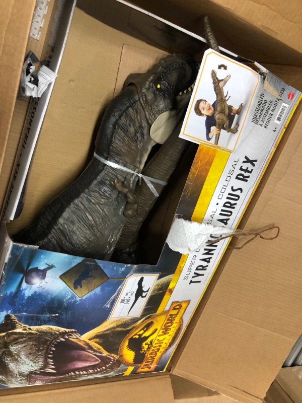Photo 3 of 
Jurassic World Toys Super Colossal Tyrannosaurus Rex Action Figure Toy, T Rex Dinosaur 3-ft+ Long with Eating Feature
