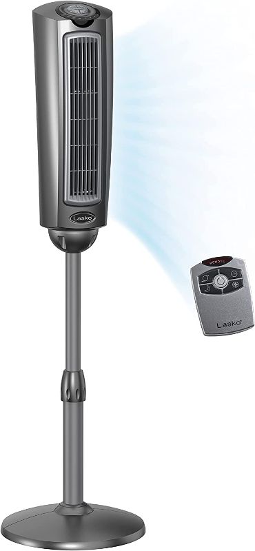Photo 1 of **MISSING CONTROLLER**
Lasko Oscillating Pedestal Fan, Adjustable Height, 3 Quiet Speeds, Timer, Remote Control for Bedroom, Living Room, Home Office and College Dorm Room, 52", Silver and Gray, 2535
