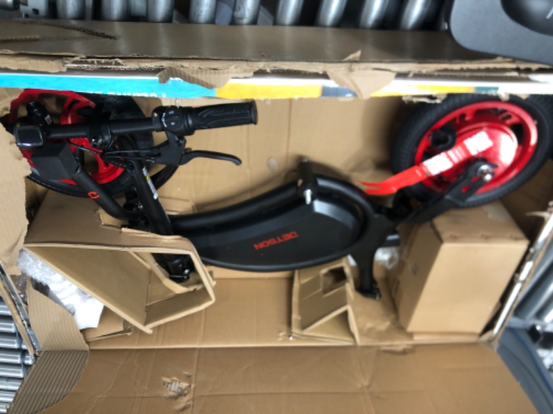 Photo 2 of ***MISSING PARTS NOT FUNCTIONAL***Jetson Bolt Adult Folding Electric Ride On, Foot Pegs, Easy-Folding, Built-in Carrying Handle, Lightweight Frame, LED Headlight, Twist Throttle, Cruise Control, Rechargeable Battery 12 Inch Bolt