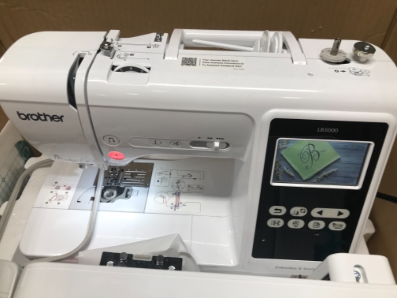 Photo 3 of Brother LB5000 Sewing and Embroidery Machine, 80 Built-in Designs, 103 Built-in Stitches, Computerized, 4" x 4" Hoop Area, 3.7" LCD Touchscreen Display, 7 Included Feet