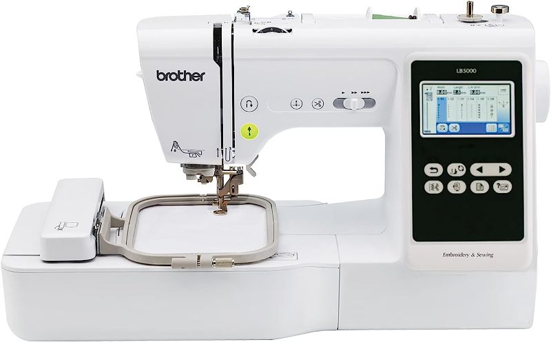 Photo 1 of Brother LB5000 Sewing and Embroidery Machine, 80 Built-in Designs, 103 Built-in Stitches, Computerized, 4" x 4" Hoop Area, 3.7" LCD Touchscreen Display, 7 Included Feet