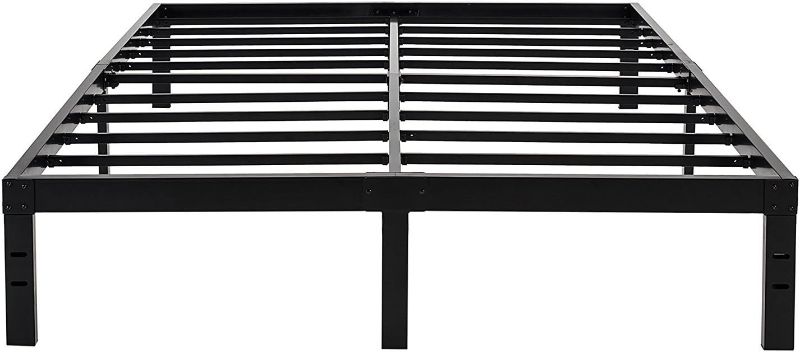 Photo 1 of 14 Inch Reinforced Platform Bed Frame/3500lbs Heavy Duty/Easy Assembly Mattress Foundation/Steel Slat/Noise Free/No Box Spring Needed, Queen