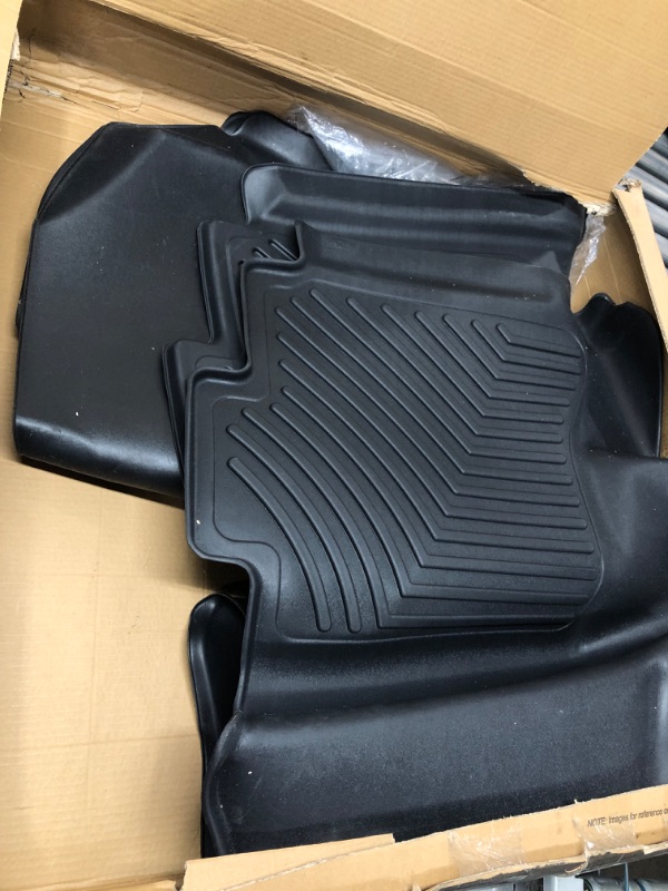 Photo 2 of OEDRO Floor Mats Compatible for 2013-2018 Dodge Ram 1500/2500/3500 with 1st Bench Seats, 2 Row Liner Set (Over-Hump Front & 2nd Seat), Crew Cab ONLY 19-22 New Body