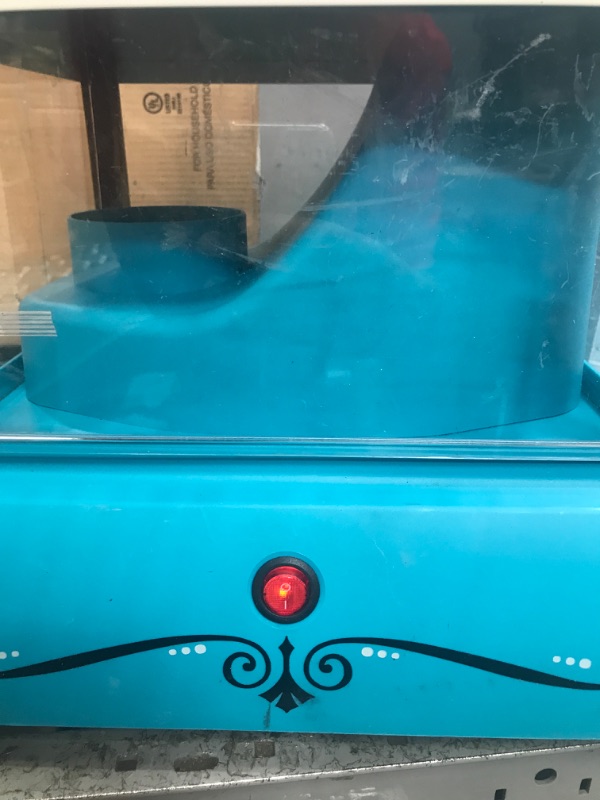 Photo 3 of ***TESTED/ POWERS ON***Nostalgia Snow Cone Cart, 48-Inch, Makes 48 ICY Treats, Vintage Snow Machine Includes Metal Scoop, Storage Compartment, Wheels for Easy Mobility, White/Blue