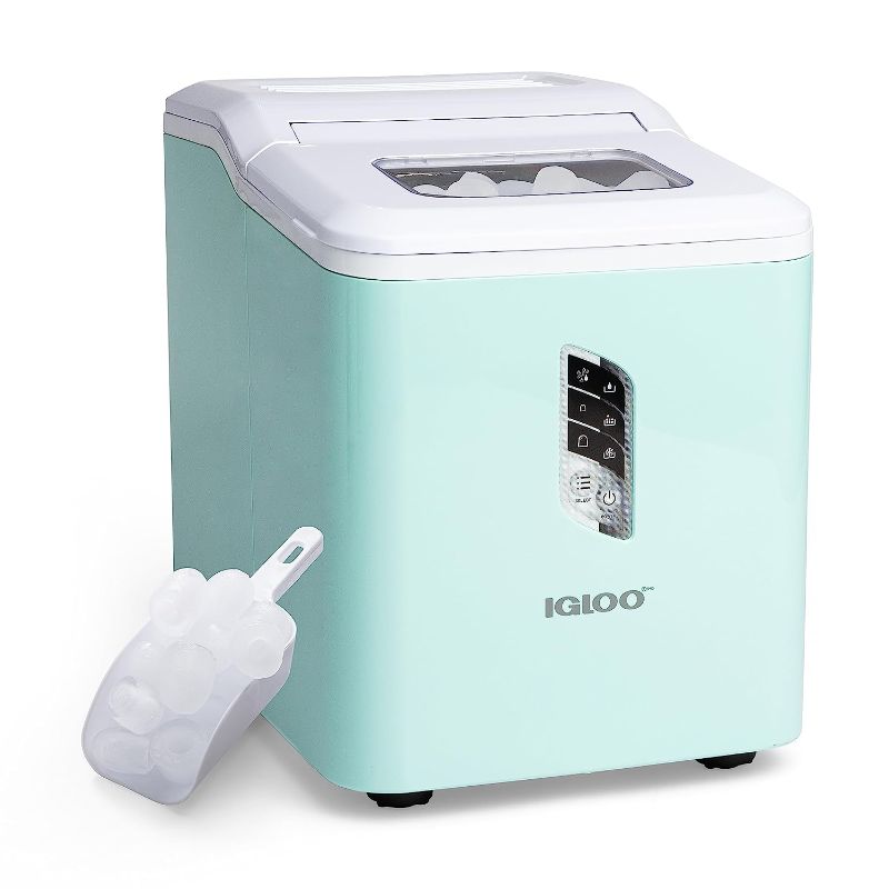 Photo 1 of **SEE NOTES**
Igloo Automatic Ice Maker, Self- Cleaning, Countertop Size, 26 Pounds in 24 Hours, 9 Large or Small Ice Cubes in 7 Minutes, LED Control Panel, Scoop Included, Perfect for Water Bottles, Mixed Drinks
