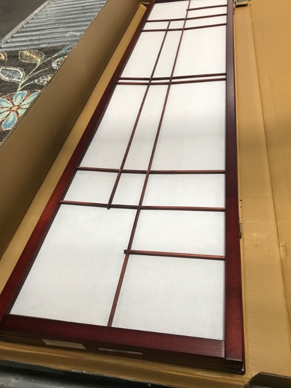 Photo 2 of 3-panel Folding Floor Screen White and Cherry