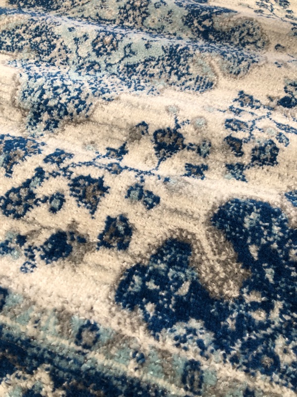 Photo 1 of JONATHAN Y Bohemian Flair Boho Vintage Medallion Area-Rug 3' x 5' Cream/Blue (BMF106B-3) Cream/Blue 3 X 5
