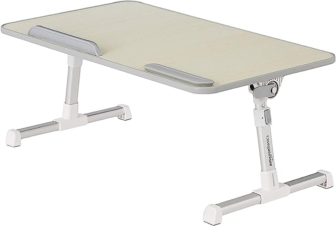 Photo 1 of Amazon Basics Adjustable Tray Table Lap Desk Fits up to 17-Inch Laptop, Medium, 12"x20"
