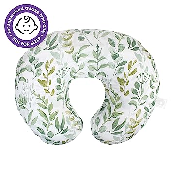 Photo 1 of Boppy Original Nursing Support, FKA Boppy Nursing Pillow, Green Foliage, Ergonomic Breastfeeding, Bottle Feeding, and Bonding, Firm Hypoallergenic Fiber Fill, Removable Cover, Machine Washable
