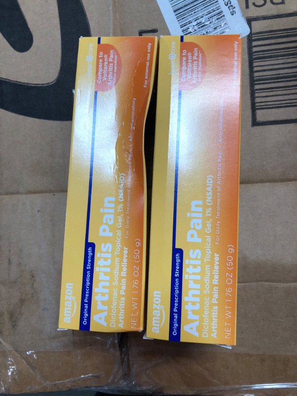 Photo 1 of Amazon Basic Care Diclofenac Sodium Topical Gel, 1% (NSAID), for Arthritis Pain Relief, 1.76 Oz 1.76 Ounce (Pack of 2)
