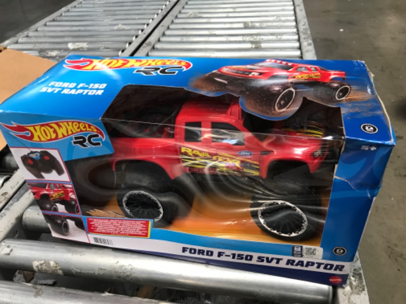 Photo 2 of ?Hot Wheels Remote Control Truck, Red Ford F-150 RC Vehicle With Full-Function Remote Control, Large Wheels & High-Performance Engine, 2.4 GHz With Range of 65 Feet HW FORD TRUCK RC