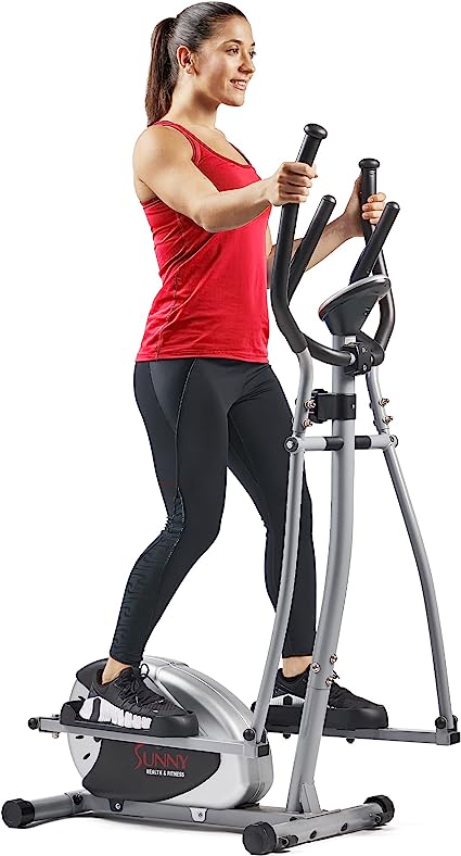 Photo 1 of **USED**
Sunny Health & Fitness Legacy Stepping Elliptical Machine, Total Body Cross Trainer with Ultra-Quiet Magnetic Belt Drive, Low Impact Exercise Equipment, Optional Bluetooth with Exclusive SunnyFit App