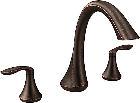 Photo 1 of **SEE NOTES**
Moen Eva Brushed Nickel Two-Handle Deck Mount Roman Tub Faucet Trim Kit, Valve Required, T943BN Brushed Nickel Faucet