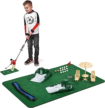 Photo 1 of Abco Tech Mini Golfing Man Indoor Golf Kit – Golf Course Backyard Set – Complete Mini Golf for Home – Easy to Set Up and Play – Lightweight & Compact – Portable Mini-Golf Course
