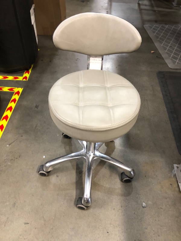 Photo 2 of ***PICTURE IS USE TO SHOW SIMILAR ITEM***

Mesurn Beauty Stool Pulley Work Chair, Comfortable Soft Backrest, High Rebound Seat Cushion, Rotary Lift Barber Shop Round Stool, A Variety of Colors to Choose from White