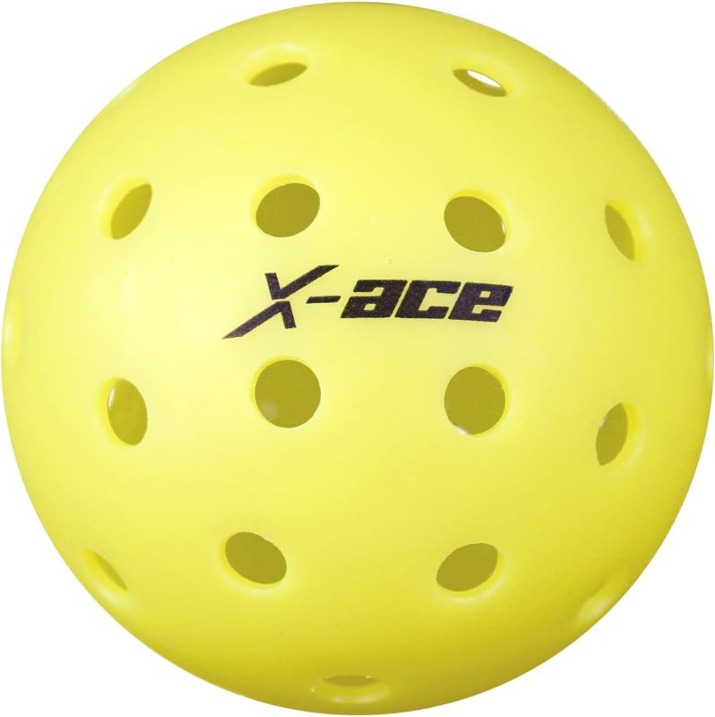 Photo 1 of 2 four PACKS of X-ACE Outdoor Pickleball Balls | 40 Holes One-Piece Construction | USAPA Official Size and Weight
