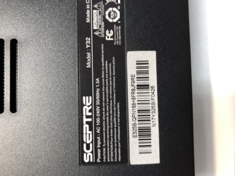 Photo 5 of **PARTS ONLY**
Sceptre 32 inch QHD IPS Monitor HDR400 2560x1440 DisplayPort up to 144Hz Gunmetal Black (E325B-QPN168) 32" IPS QHD