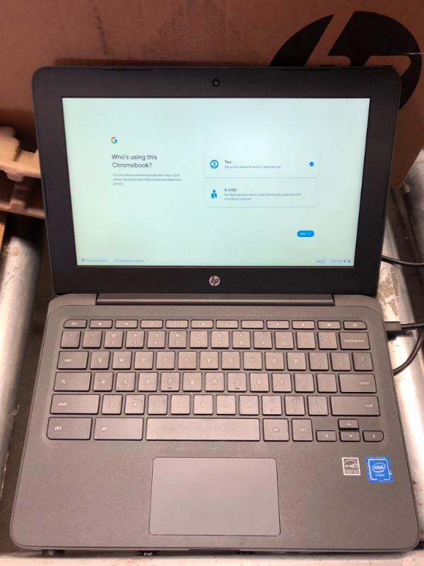 Photo 3 of HP Chromebook 11A-NB0013DX 11.6" 4GB 32GB Intel Celeron N3350 X2 1.1GHz Chrome OS, Ash Gray
