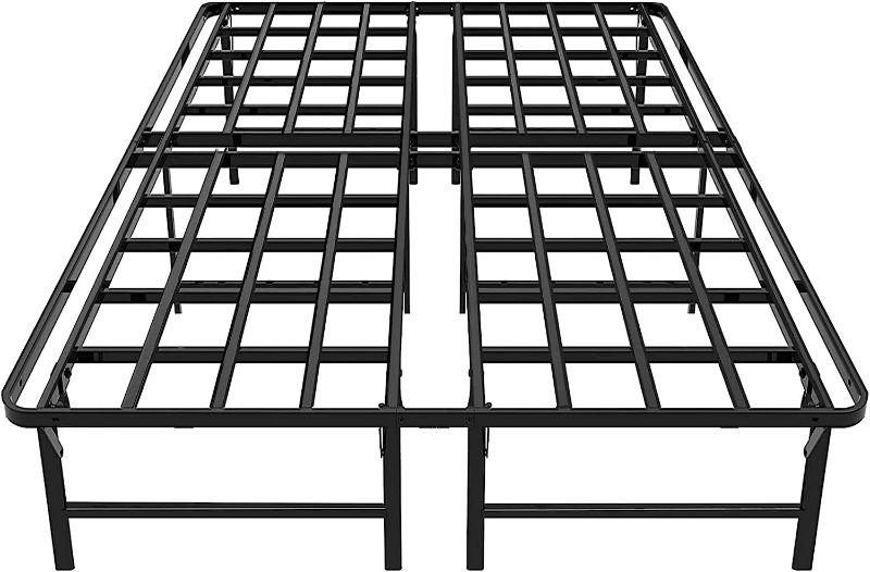 Photo 1 of **LOOSE HARDWARE**ZIYOO Queen Size Folding Bed Frames 16" High Metal Slats 2500 Pounds Support for Mattress, No Box Spring Needed, Quick Assembly, Noise Free-Black
