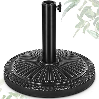 Photo 1 of  22-lbs Outdoor Umbrella Base 18" Round Table Umbrella Stand Base, Weather-Resistant Patio Market Umbrella Holder for Yard/Garden/Deck-Shine Black