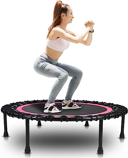 Photo 1 of (just the mat)Rebounder Trampoline for Adults,40 inch Mini Trampoline, Bungee Rebounder Exercise Trampoline for Adults Fitness -Pink