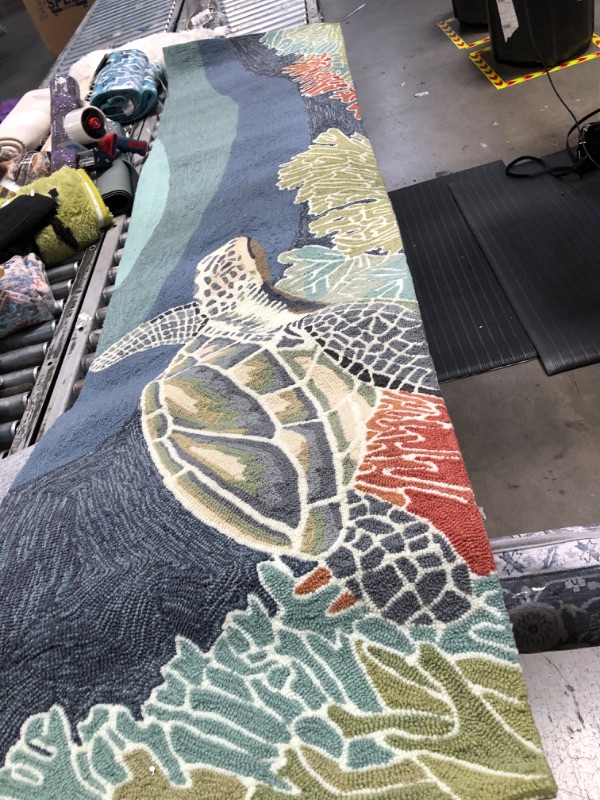 Photo 1 of 2'x8' Sea Turtle Designed Area Runner Rug 