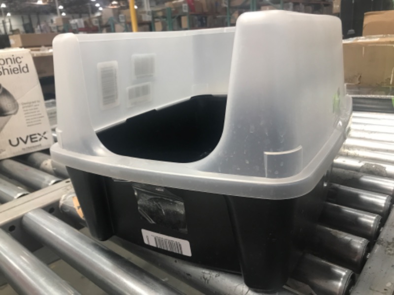 Photo 2 of *MISSING SCOOP** IRIS USA Open-Top Cat Litter Box with Shield and Scoop, Black

