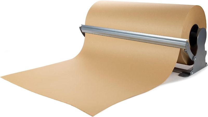 Photo 1 of **MISSING HARDWARE** IDL Packaging 18" Kraft Paper Roll Dispenser & Cutter for Rolls up to 18" Wide and 9" in Diameter – Tabletop Reinforced Steel Paper Holder with a Cutter – for Kraft and Butcher Paper
