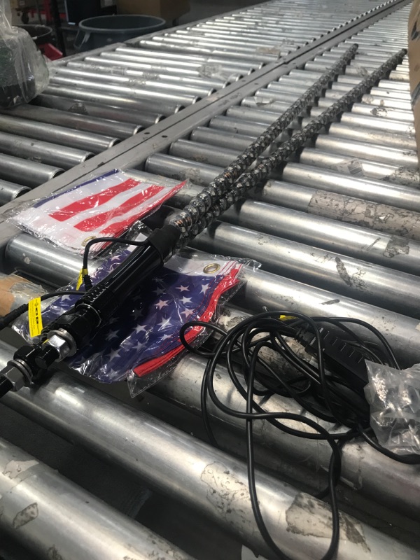 Photo 3 of **MISSING PARTS*** Xprite 4FT Spiral Whip Lights, Red&White&Blue LED Safety Warning Flexible Whips Light w/ Rocker Switch & America Flag for Side by Side Buggy Dunes Off-Road UTV ATV Yamaha RZR Can-Am Trucks 4X4 - 2PCS Red White Blue-2PCS