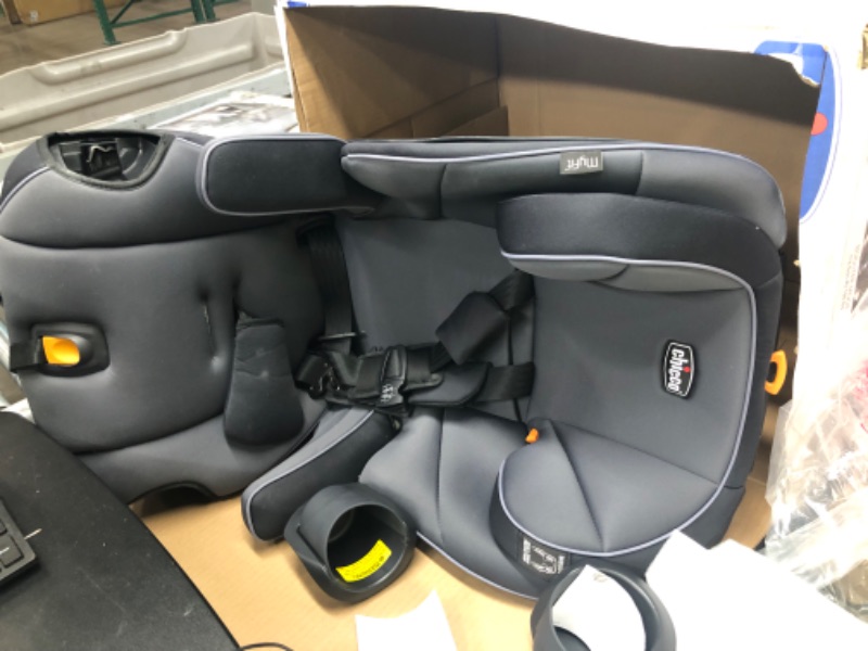 Photo 2 of Chicco MyFit Harness + Booster Car Seat, 5-Point Harness and High Back Seat, For children 25-100 lbs. | Fathom/Grey/Blue
