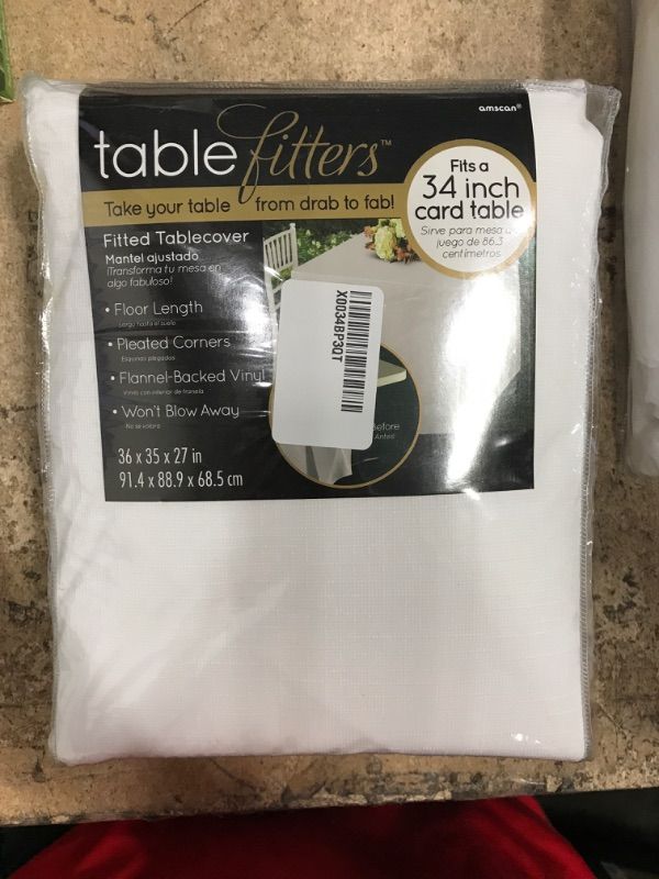 Photo 1 of Amscan Tablefitters Flannel-Backed Table Covers 36X35X27 