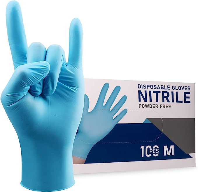 Photo 1 of medium-Wostar Nitrile Disposable Gloves Powder & Latex Free 4mil Touch Screen Disposable Non-Sterile Nitrile Exam Gloves
