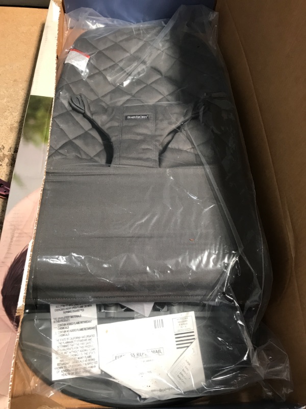 Photo 1 of BabyBjörn Bouncer Bliss, Quilted Cotton, Anthracite (006021US) Cotton Anthracite