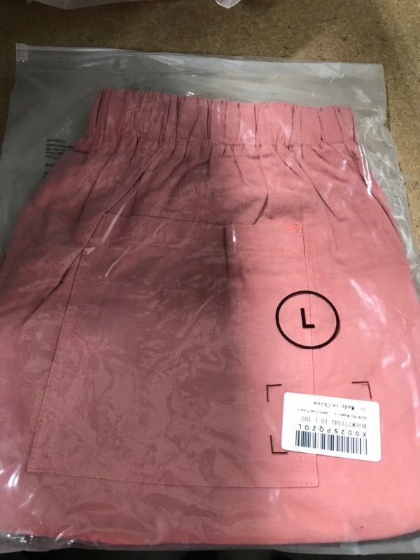 Photo 2 of size l-ROSKIKI Womens Summer Casual Drawstring Elastic Waist Comfy Pure Color Shorts with Pockets
