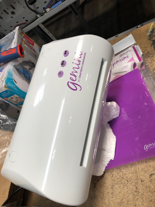 Photo 2 of **Plates are damaged**
Gemini Electric Die Cutting & Embossing Machine with Pause and Rewind - Great for Scrapbooking,